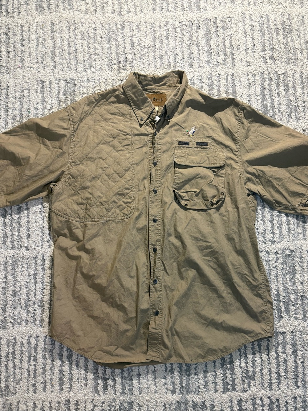 Lewis creek tan button down 100% cotton duck shirt size XXL